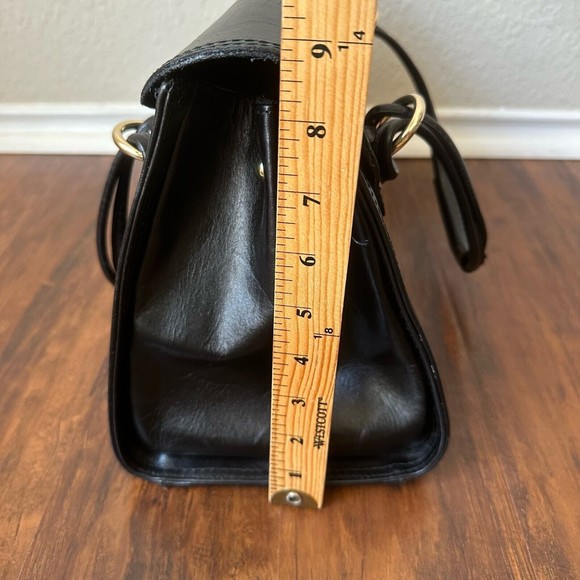 ROBERTA M Italian Leather Satchel Bag in Black (L 15" x W 6.25" x H 9") - Picture 14 of 14